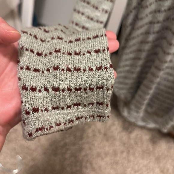 Free people Island Stripe Hacci sweater top Open draped back - Picture 3 of 5